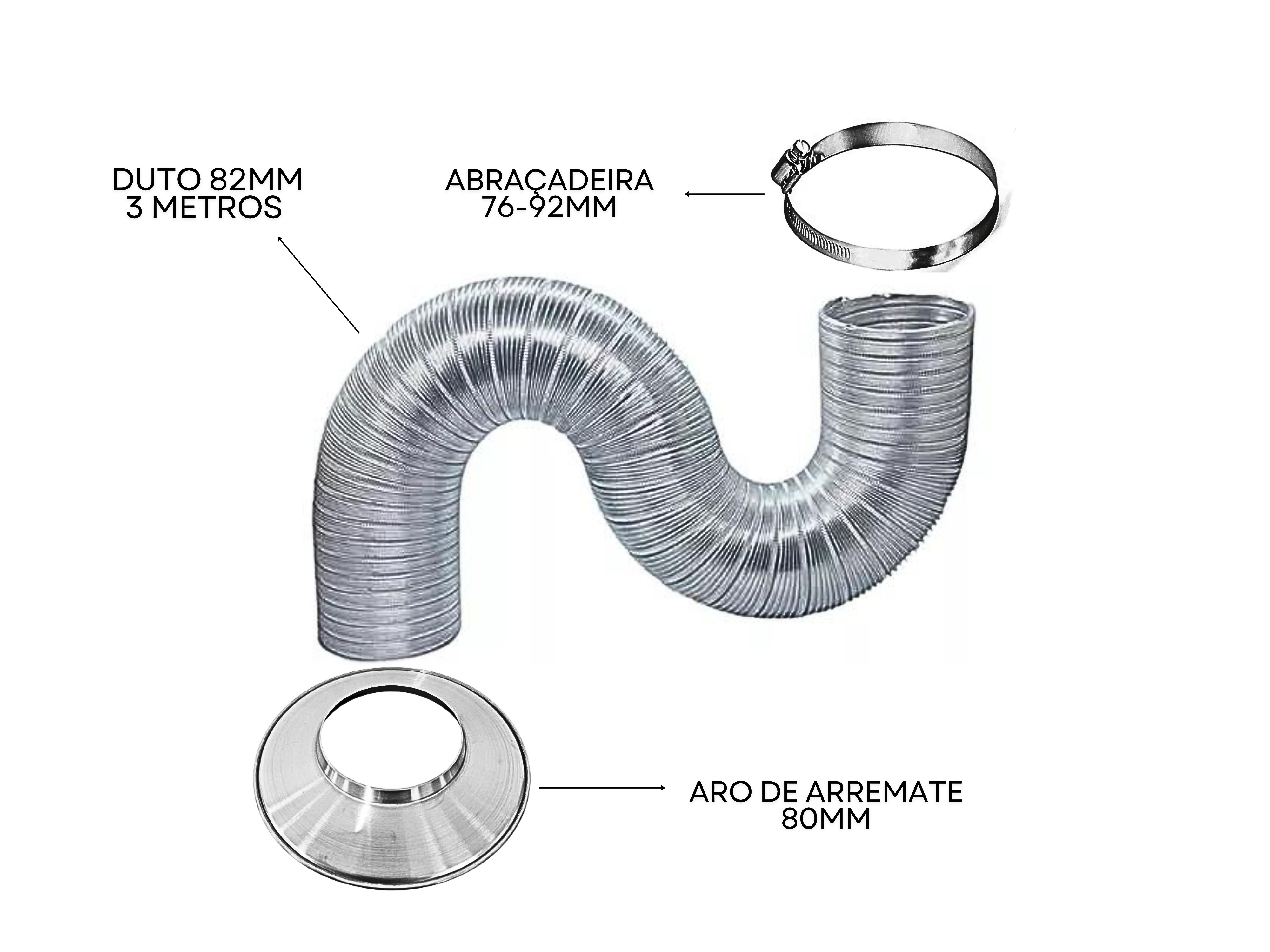 Kit instalação Aquecedor a Gás 80MM Acessórios